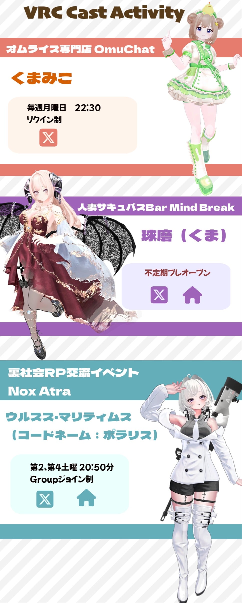 VRChatイベントキャスト一覧