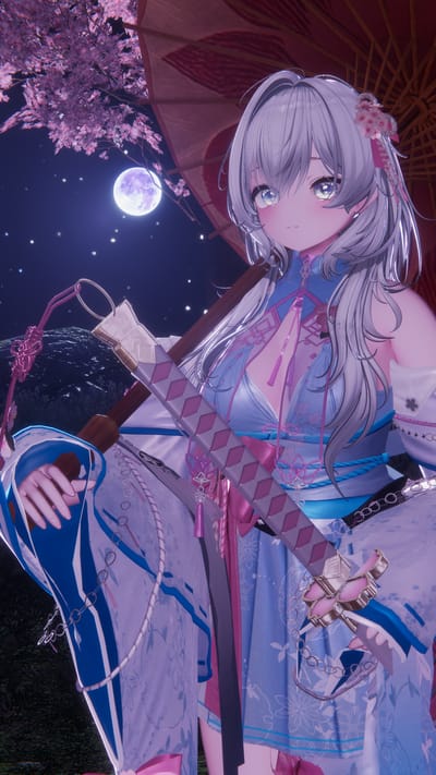 あるてちゃんさんがSakura Cove - 夜桜の入り江で撮影したVRChat写真