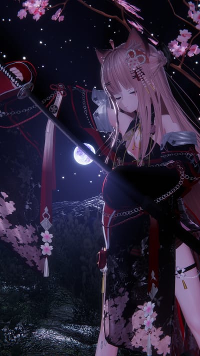 あるてちゃんさんがSakura Cove - 夜桜の入り江で撮影したVRChat写真