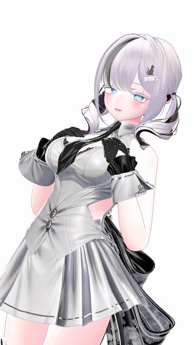 まりりこさんが白背景で写真を撮るワールドで撮影したVRChat写真