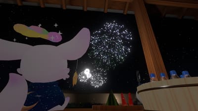 たぬきリスさんが花火の見える家で撮影したVRChat写真