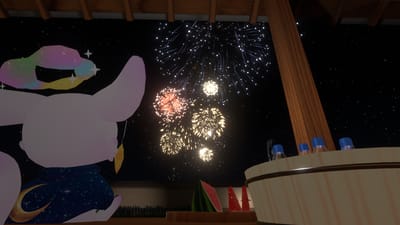 たぬきリスさんが花火の見える家で撮影したVRChat写真