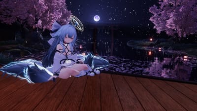 メビウスさんがSakura Cove - 夜桜の入り江で撮影したVRChat写真
