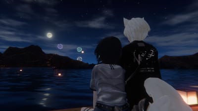 syouryuさんが月に涼む。- Japanese Summer Nightで撮影したVRChat写真