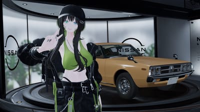 樟葉くずのはさんがNISSAN Heritage Cars ＆ Safe Driving Studioで撮影したVRChat写真